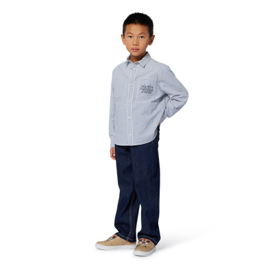 Gestreiftes Hemd aus Baumwolle KENZO KIDS BOY