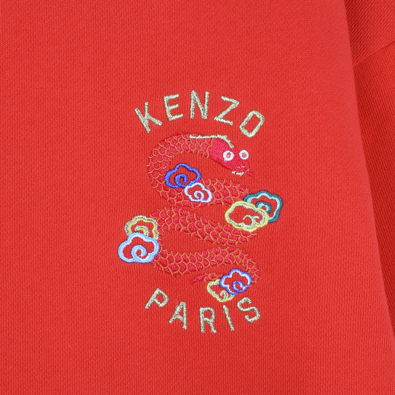 Gerades Kleid mit Stickereien KENZO KIDS 
                        GIRL