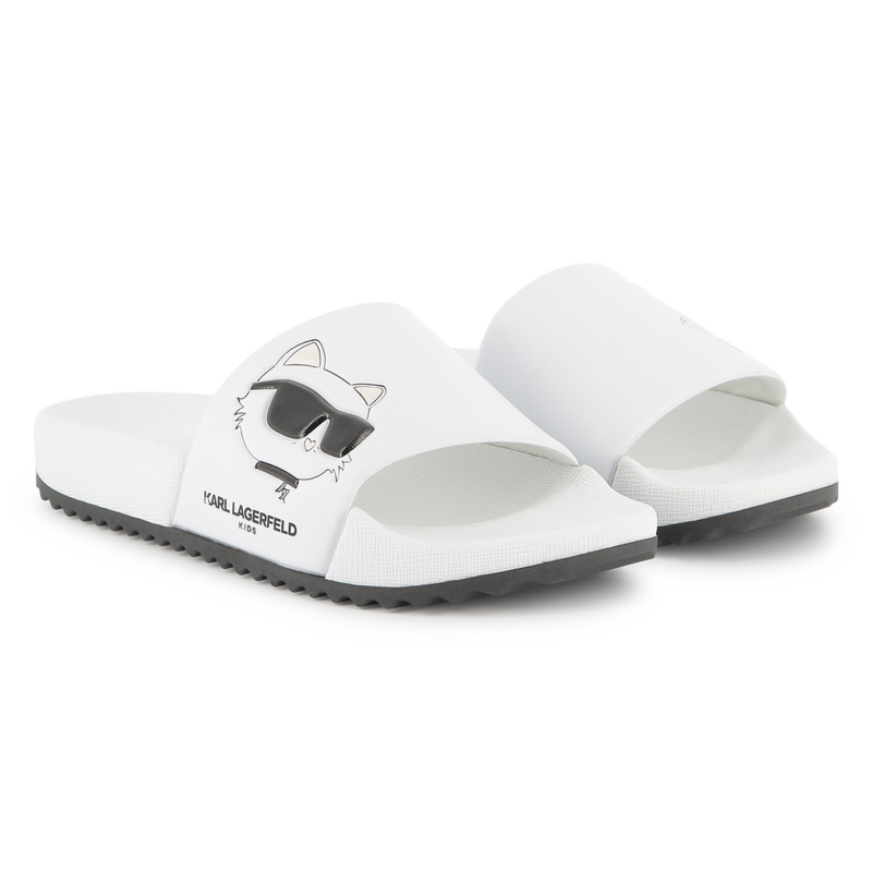 Pantoletten mit Relief-Druck KARL LAGERFELD KIDS 
                        GIRL