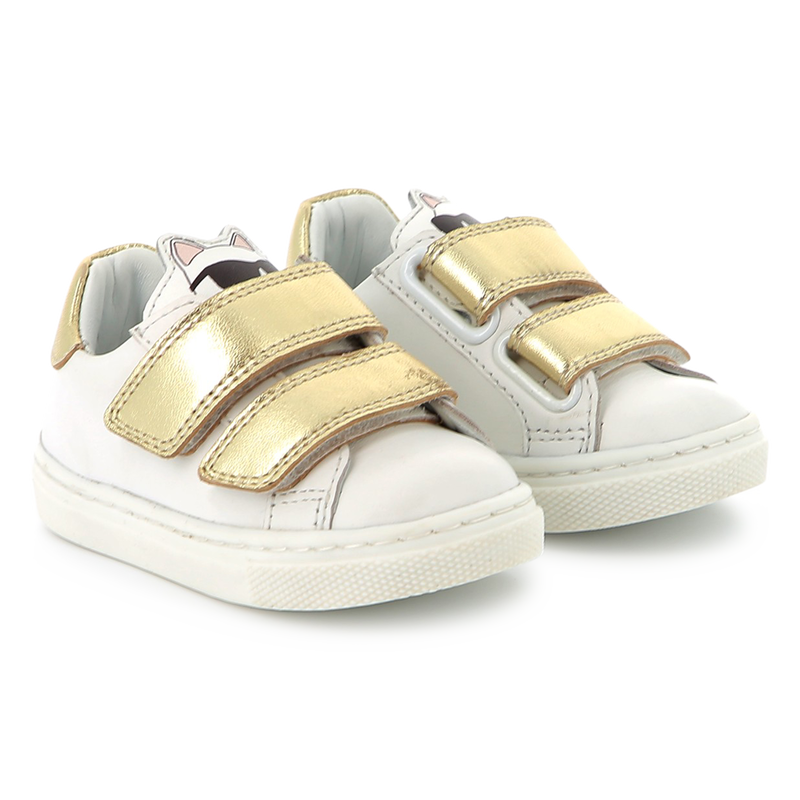 Ledersneakers mit Klett KARL LAGERFELD KIDS 
                        GIRL