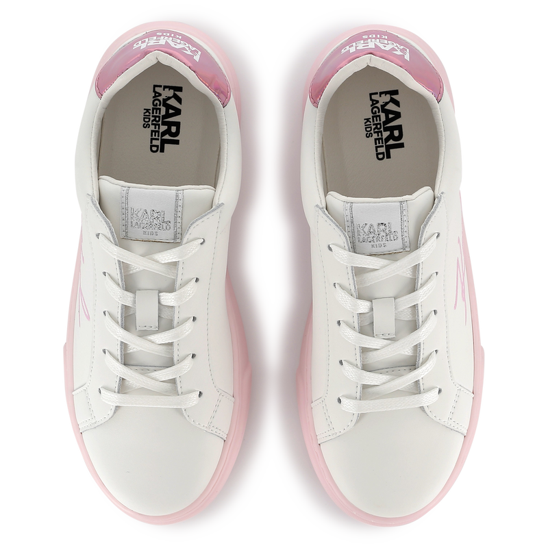 Schn&uuml;rsneakers aus Leder KARL LAGERFELD KIDS 
                        GIRL