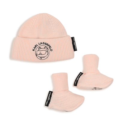 M&uuml;tze und Socken Set KARL LAGERFELD KIDS M&Auml;DCHEN