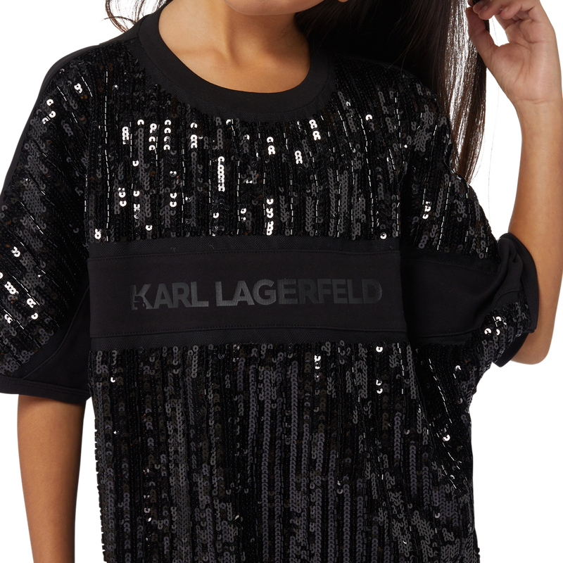 Gerades Kleid mit Pailletten KARL LAGERFELD KIDS 
                        GIRL