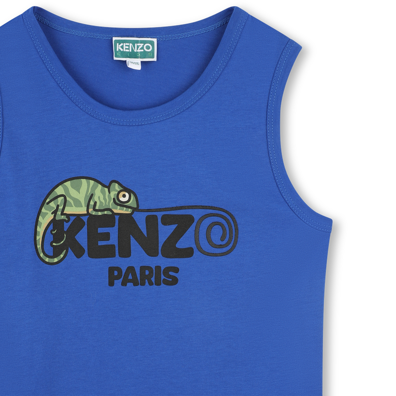 Baumwoll-Tanktop mit Logo KENZO KIDS 
                        BOY