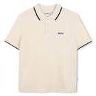 Kurz&auml;rmeliges poloshirt, HELL BEIGE, hi-res