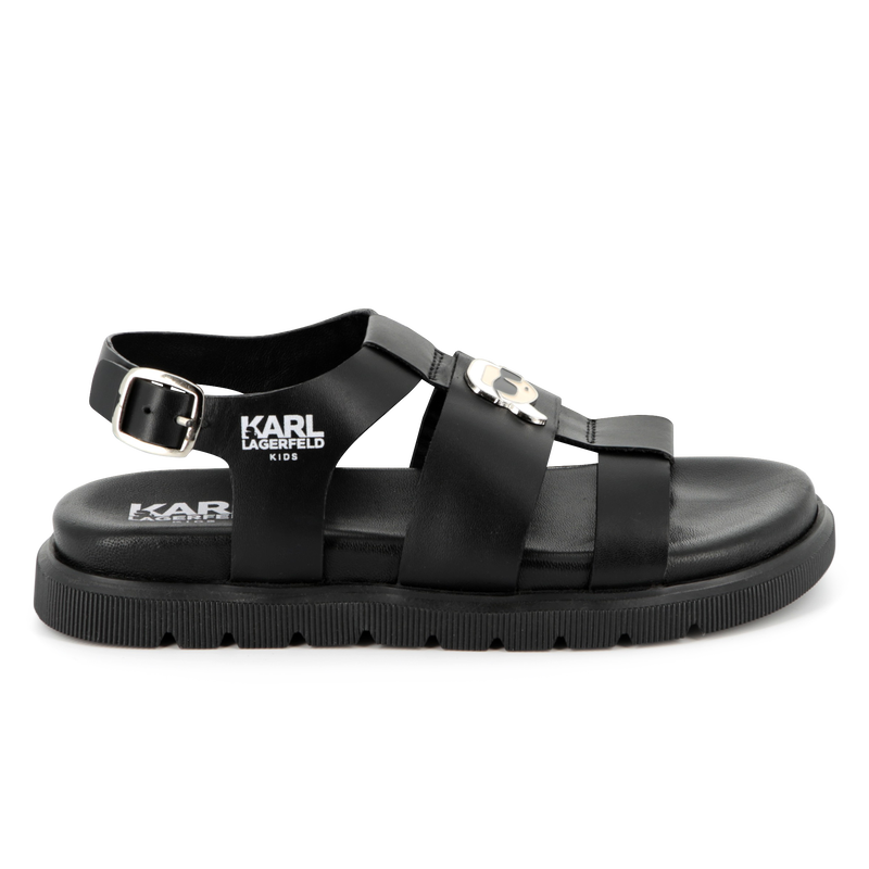 Leder-Sandalen mit Schnalle KARL LAGERFELD KIDS 
                        GIRL