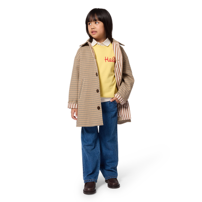 Karierter langer Mantel KIDS AROUND GIRL