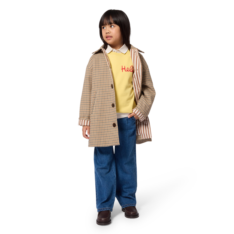 Karierter langer Mantel KIDS AROUND 
                        GIRL