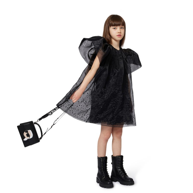 Handtasche aus feinnarbigem, beschichtetem Textil KARL LAGERFELD KIDS 
                        GIRL