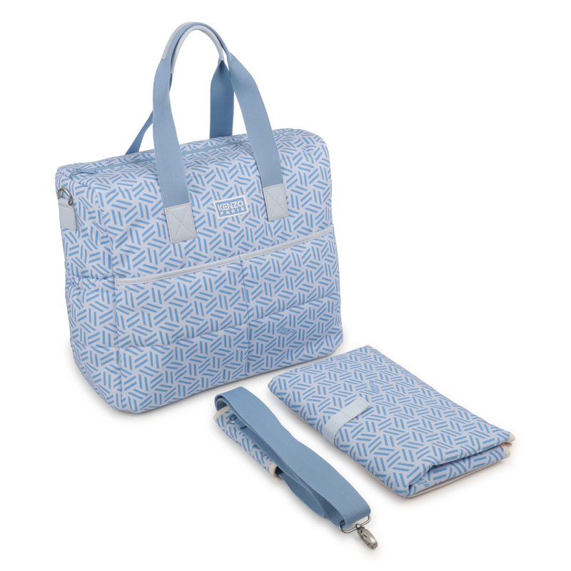 Gesteppte Wickeltasche aus bedruckter Popeline KENZO KIDS 
                        UNISEX