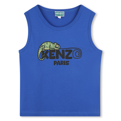 Baumwoll-Tanktop mit Logo KENZO KIDS BOY