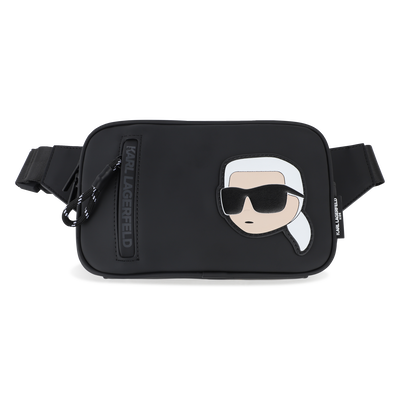 Bauchtasche aus beschichtetem Textil mit Gummieffe KARL LAGERFELD KIDS BOY