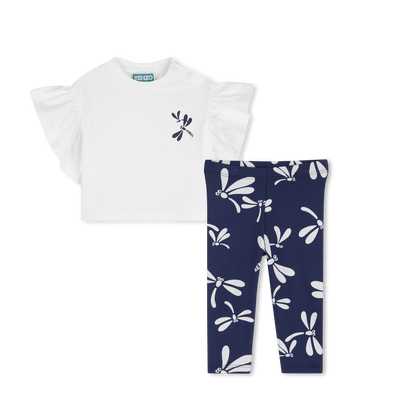 SET AUS T-SHIRT UND LEGGINGS KENZO KIDS GIRL