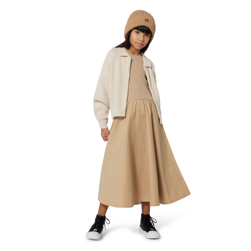 Langes Kleid aus zwei Materialien DKNY 
                        GIRL