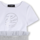 Kurz&auml;rmeliges kleid aus bi-material KARL LAGERFELD KIDS 
                    GIRL