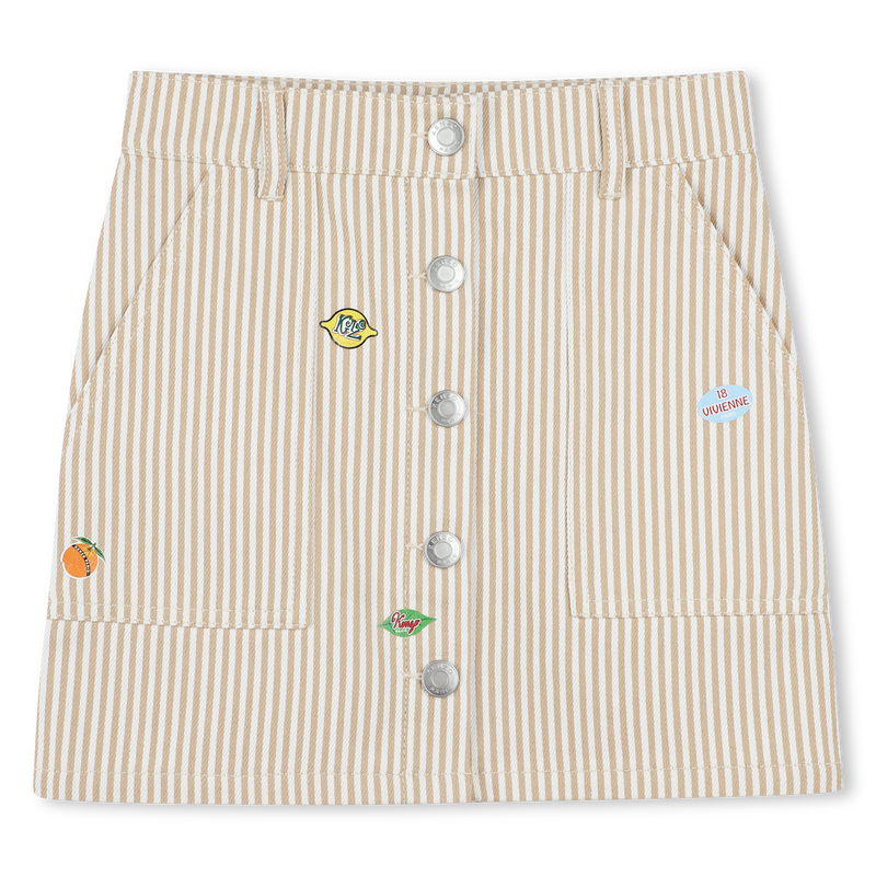 Baumwoll-Rock mit Aufn&auml;hern KENZO KIDS 
                        M&Auml;DCHEN