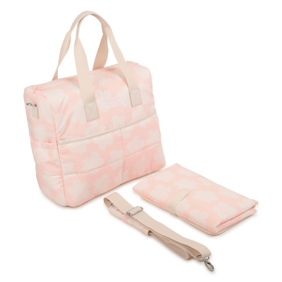 Gesteppte Wickeltasche aus bedruckter Popeline KENZO KIDS UNISEX