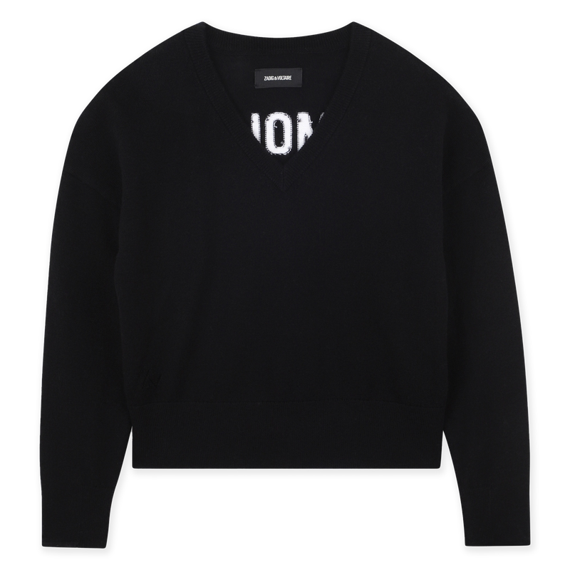 Kontrastierender Pullover mit V-Ausschnitt und R&uuml;c ZADIG & VOLTAIRE 
                        GIRL