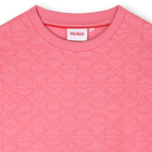 Kleid aus geb&uuml;rstetem Fleece HUGO 
                    GIRL