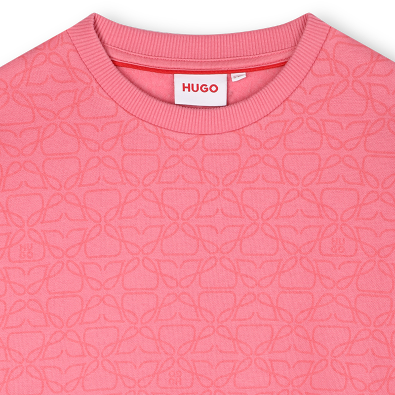 Kleid aus geb&uuml;rstetem Fleece HUGO 
                        GIRL