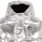 Silberne Daunenjacke mit Kapuze KARL LAGERFELD KIDS 
                    GIRL