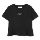 Kurz&auml;rmliges Baumwoll-T-Shirt, SCHWARZ, hi-res