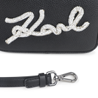 Handtasche, genarbtes und glatt beschichtetes Text KARL LAGERFELD KIDS 
                    GIRL