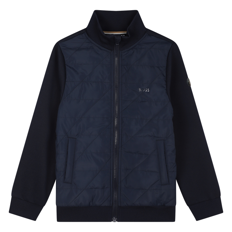 Cardigan aus 2 Materialien BOSS 
                        BOY