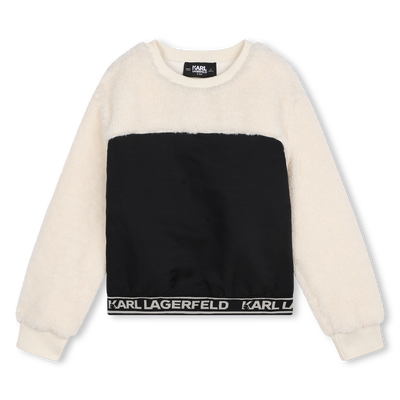 Sweatshirt aus 2 Materialien KARL LAGERFELD KIDS GIRL