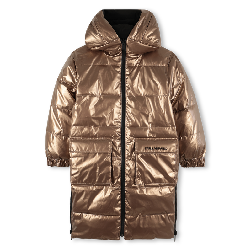 Lange wendbare Daunenjacke KARL LAGERFELD KIDS 
                        GIRL