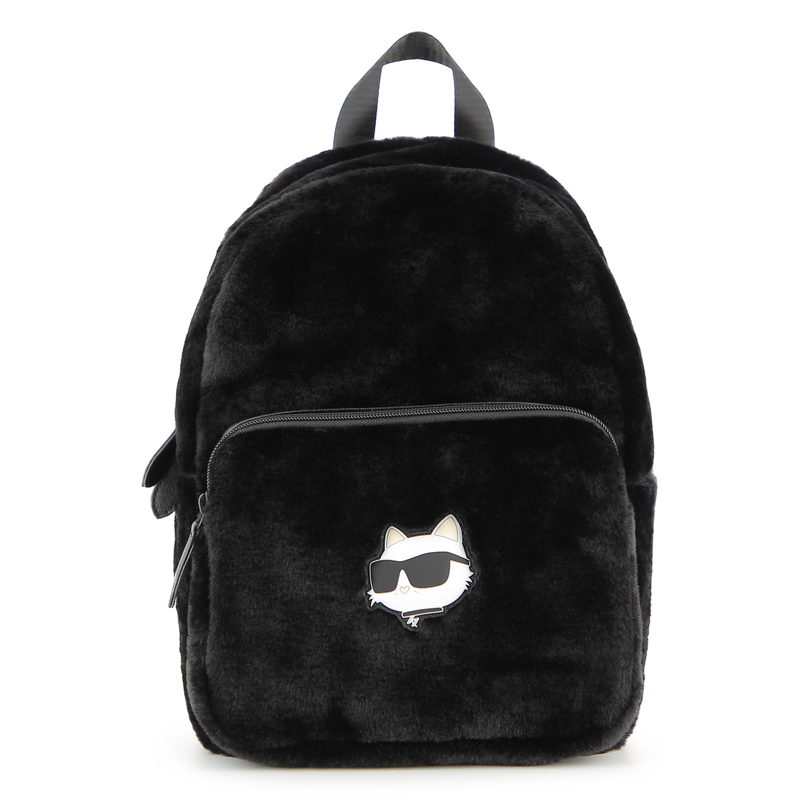 Kleiner Rucksack aus flauschigem Fleece KARL LAGERFELD KIDS 
                        GIRL