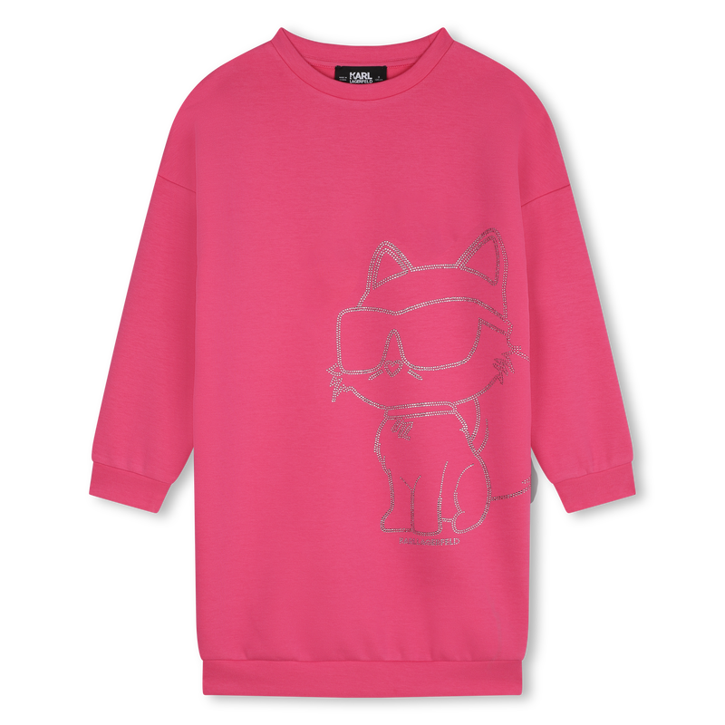 Gerades Kleid mit Strass KARL LAGERFELD KIDS 
                        GIRL