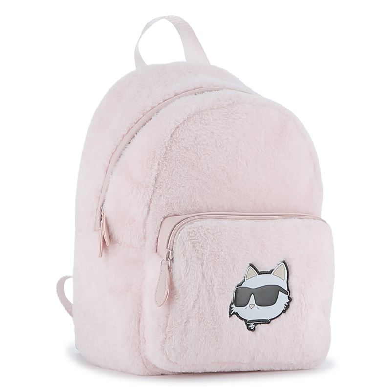 Kleiner Rucksack aus flauschigem Fleece KARL LAGERFELD KIDS 
                        GIRL